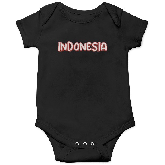 text indonesia red and white color isolated 3d Onesies