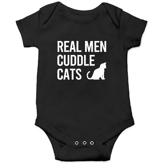 Real Men Cuddle Cats Cat daddy Men Funny Onesies