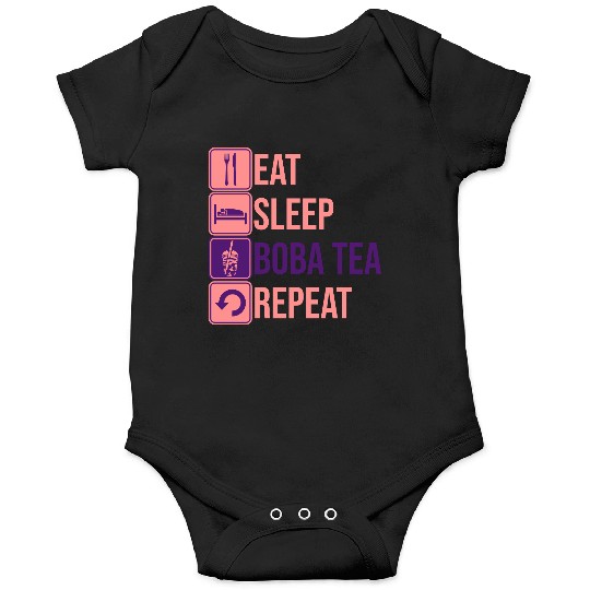 Eat Sleep Boba Tea Onesies