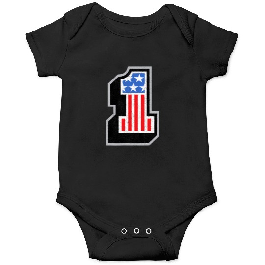 USA Stars Stripes Number One Patriotic Onesies