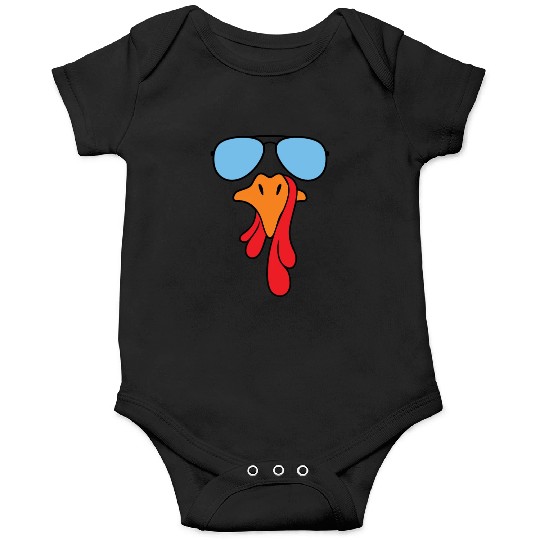 Turkey face with aviator sunglasses Onesies