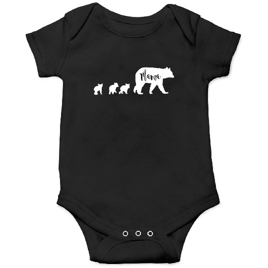 Mama Bear With 3 Three Cubs Fun Mom Mother Onesies
