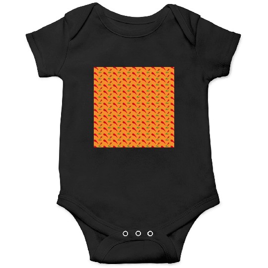 Red Chilli Pepper Pattern on orang Onesies
