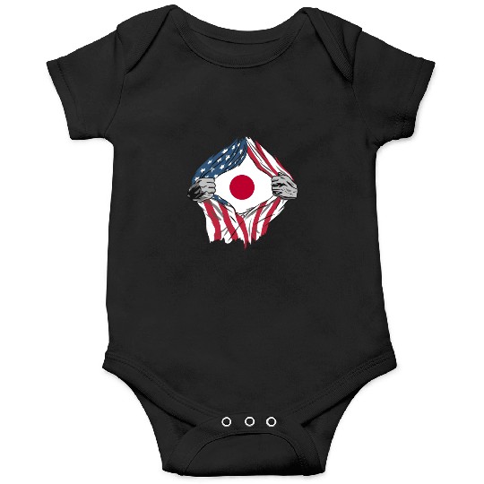 USA Japan friendship flags design Onesies