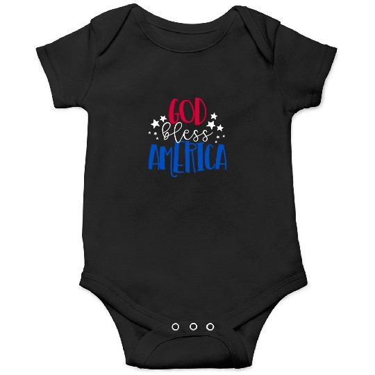 God Bless America Patriotic American 4th of Julygo Onesies