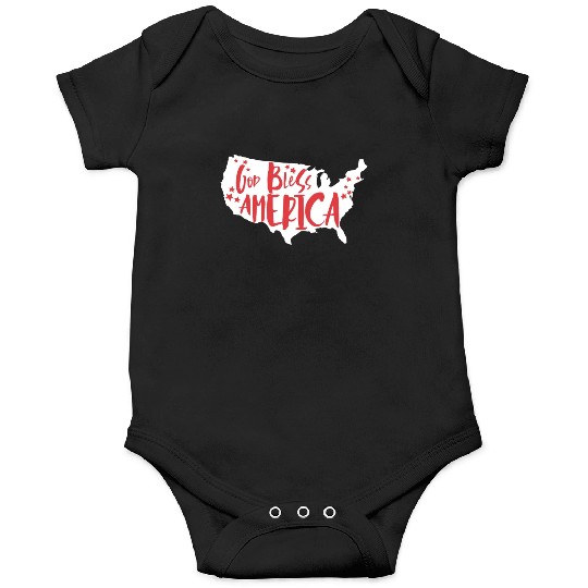 God Bless America USA Map Patriotic 4th of Julygod Onesies
