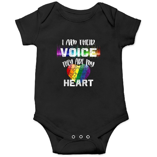 Autism Teacher I Am Their Voice They Are My Heart Onesies