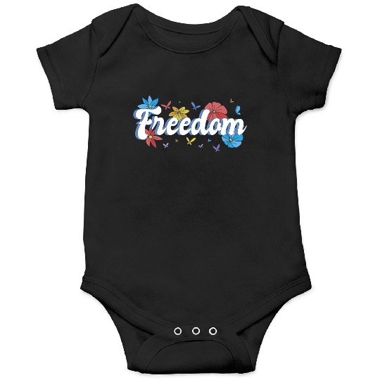 Freedom flowers butterflies liberty design Onesies