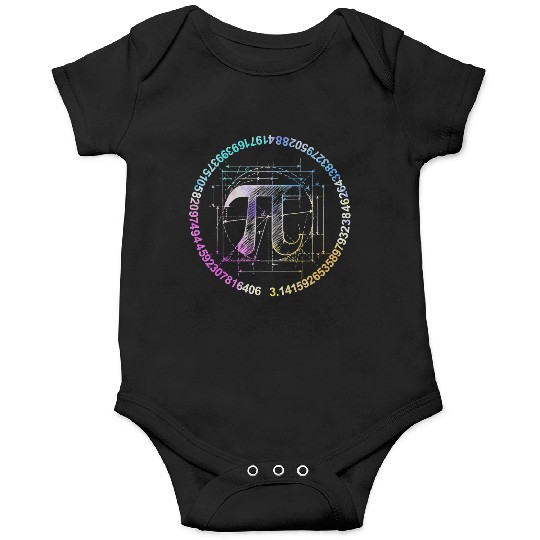 Pi novelty circle watercolor Onesies for Pi Day