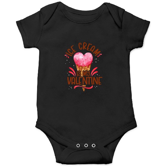 Ice Cream Valentines Day Heart Onesies