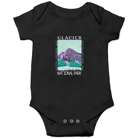Glacier National Park Hidden Lake Distressed Onesies