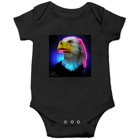 i love america neon bright lightsamerican eagle Onesies