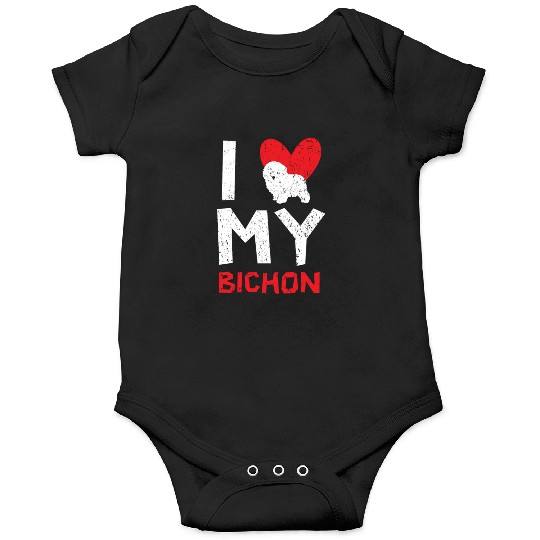 I Love My Bichon Frise Curly Hair Pup Puppy Lover Onesies