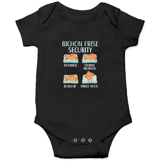 Bichon Frise Security Curly Hair Pup Puppy Lover Onesies