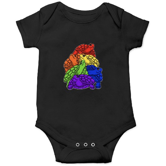 Turtle Stack LGBTQ Gay Pride Rainbow Flag LGBT Onesies