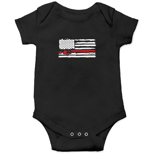 Drone Flying , Drones, US FLAG Drone Onesies