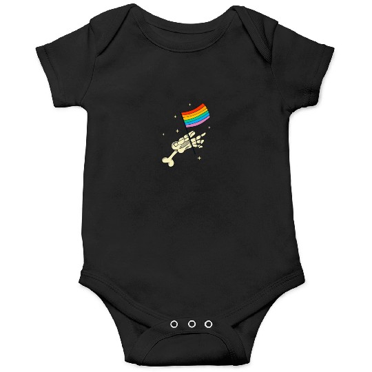 Lgbtq Hand Rainbow Flag Queer Pride Onesies