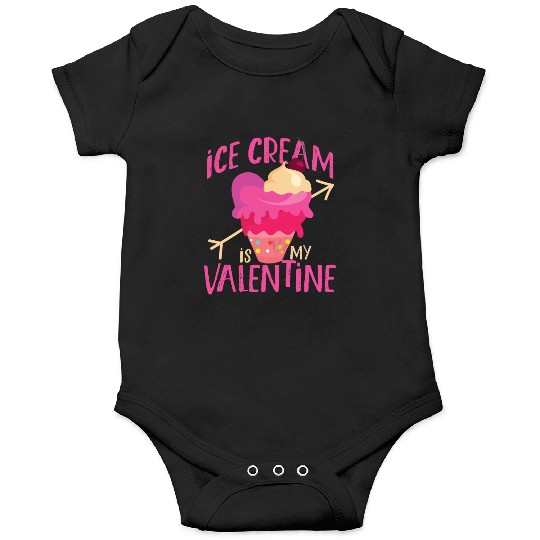 Ice Cream Valentines Day Heart Onesies