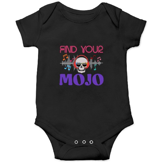 Find Your Mojo Colorful Violet Pink Retro Font Onesies