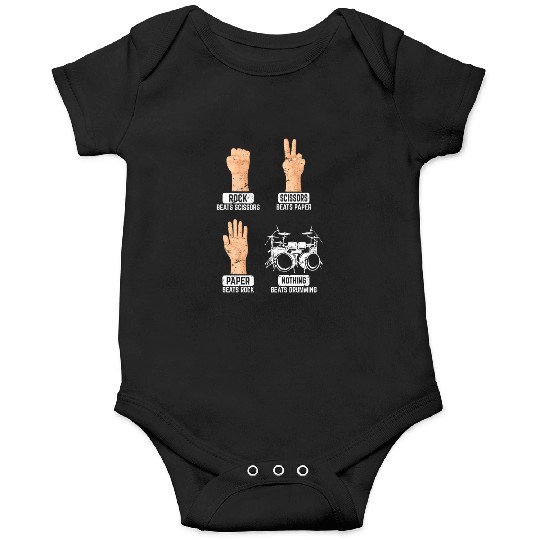 Rock Paper Scissors Nothing Beats Drumming Funny D Onesies