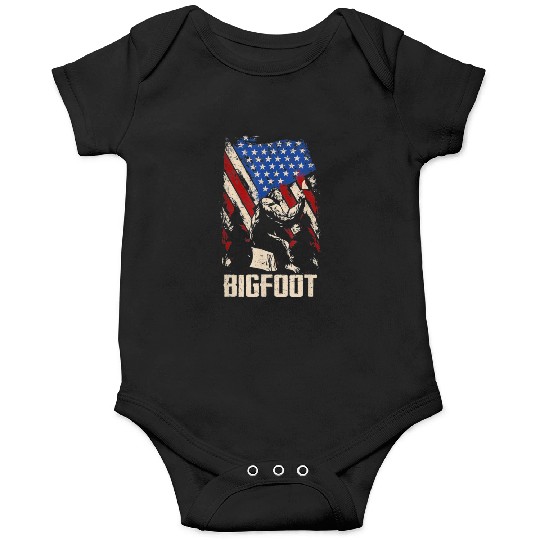 Bigfoot 4th of July US American Onesies