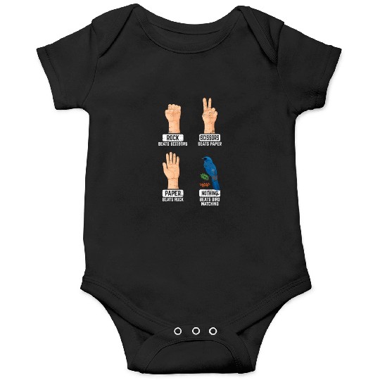 Rock Paper Scissors Nothing Beats Bird Watching Bi Onesies