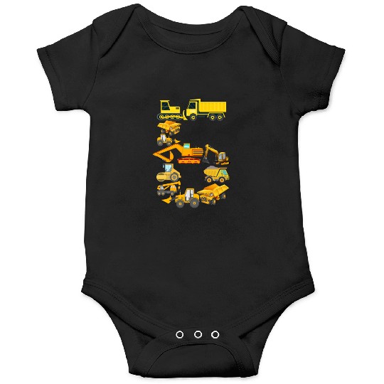 Construction Vehicles Trucks For 6 Year Old Boys Onesies