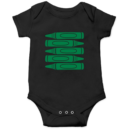 Green wax crayons cool Onesies