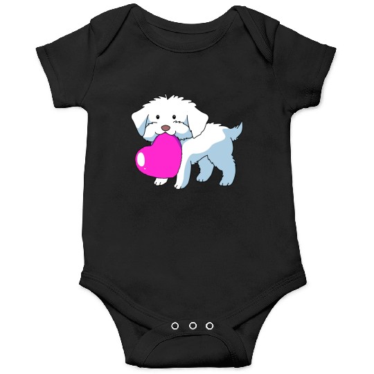 Womens Heart Dog Kawaii Cute Maltese Onesies
