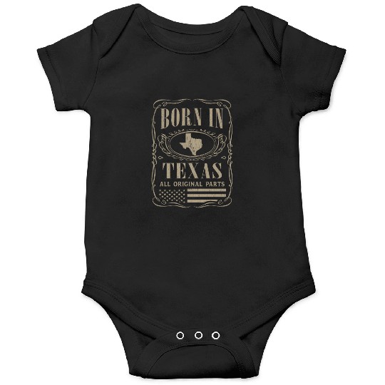 Vintage America US States Born Texas Onesies