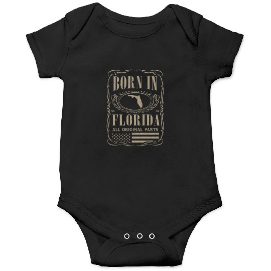 Vintage America US States Born Florida Onesies