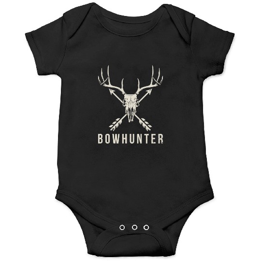 Bowhunter Deer Skull Minimalist Bowhunting Gift Onesies