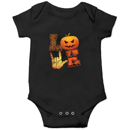 Halloween Love Pumpkin Onesies