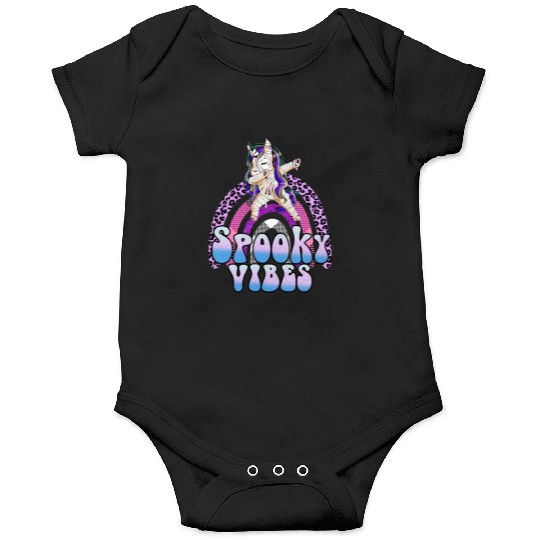 Spooky Vibes Halloween Unicorn Rainbow Girls Onesies