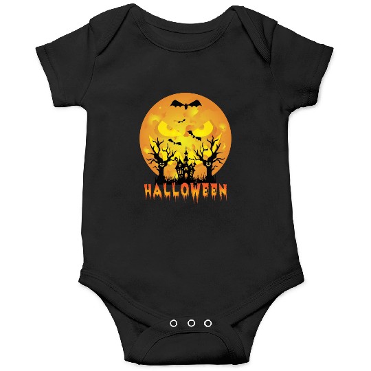 Halloween Scary Moon Face Onesies