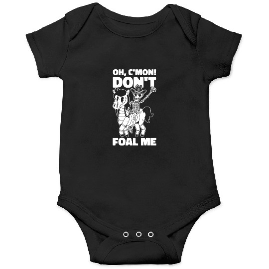 Halloween Cowboy Skeleton Foal Horse Riding Onesies
