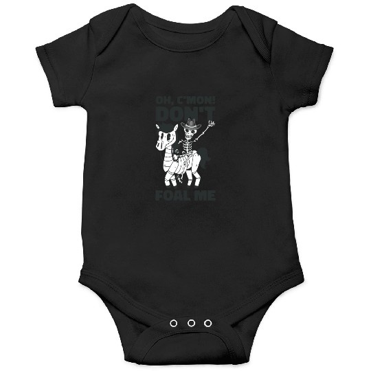 Halloween Cowboy Skeleton Foal Horse Riding Onesies