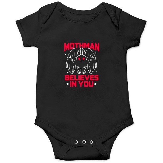 Funny Cryptid Gothic Mothman Believes In You Onesies