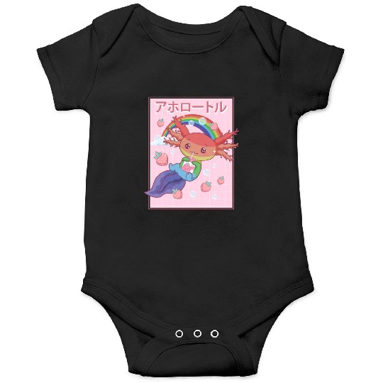Kawaii Axolotl Strawberry Milk Gay Pride Onesies