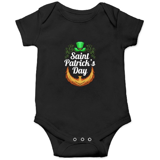 Green Hat And Red Beard With Tribals For St. Onesies