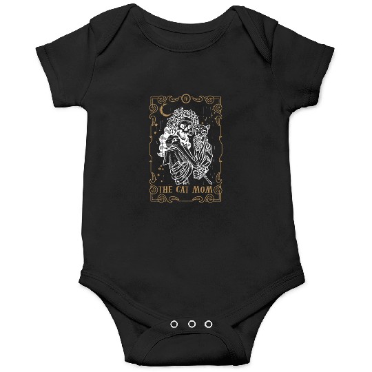 Cat Mom Tarot Card Occult Club Gothic Animal Onesies