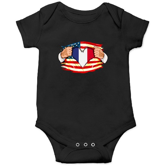 French Who Live in America France Flag Onesies