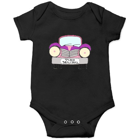 Old Car Pink and Purple Purr Mazing Onesies