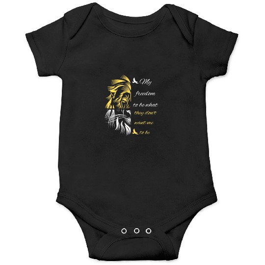 Freedom Saying With Half Lion Face Onesies