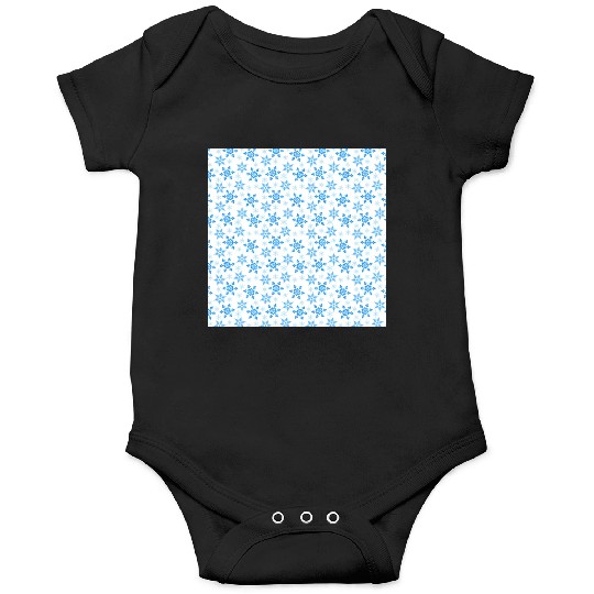 Modern Snowflakes Pattern White Blue Onesies