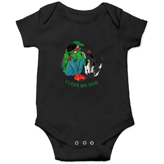 cool design I LOVE MY DOG Onesies