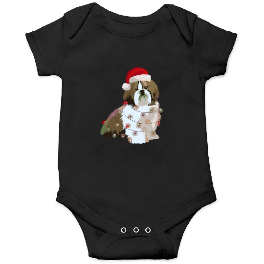 Shih Tzu Christmas Lights Xmas Dog Lover Onesies
