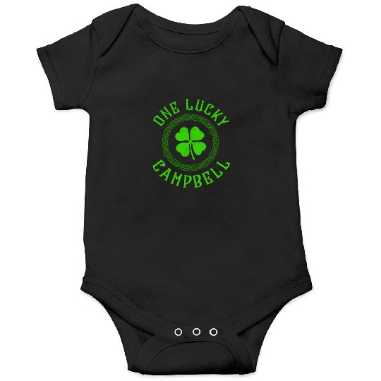 One Lucky Campbell Irish Family 4 Leaf Clover Onesies
