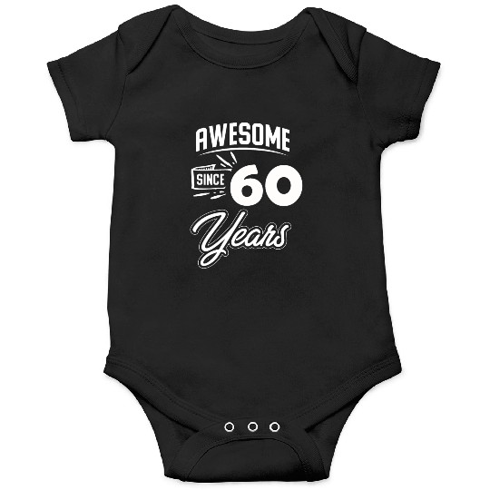 60th Birthday Party Age Year October Onesies