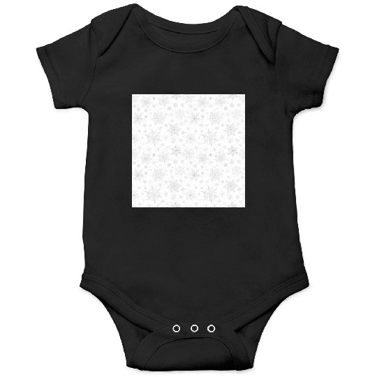 Modern Snowflakes Pattern White Silver Onesies